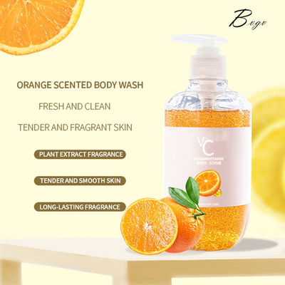 Gel bactérien de douche d'ingrédients organiques de détergent de lavage de corps d'abricot d'agrume anti