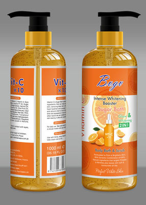 Savon liquide acide kojic s'exfoliant orange de gel de douche pour l'aisselle de genoux en dessous