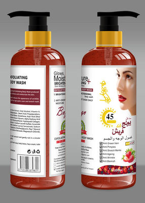 Les vitamines de fraise blanchissant le gel de douche lissant le corps de Softsoap frottent