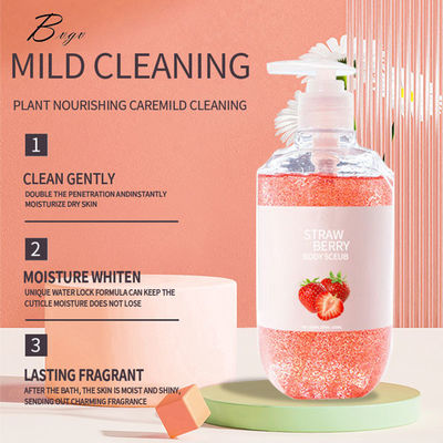 Lavage de blanchiment de nettoyage doux de corps de fraise de gel de douche pour la peau sèche