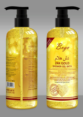Huile de graines d'abricot épluchant le lissage de détergent de lavage de corps d'or du gel 24K de douche